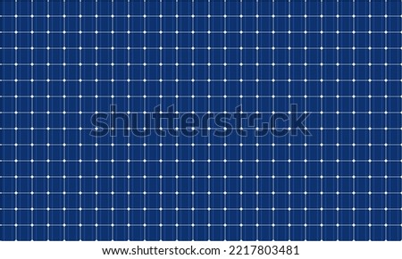 Solar panel grid seamless pattern. Sun electric battery texture. Solar cell pattern. Sun energy battery panel seamless background. Eco electricity. Vector illustration on blue background. Royalty-Free Stock Photo #2217803481