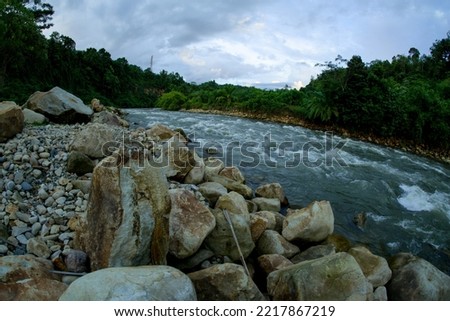 aceh, indonesia, october 23, 2022 photo of a river flow in a village