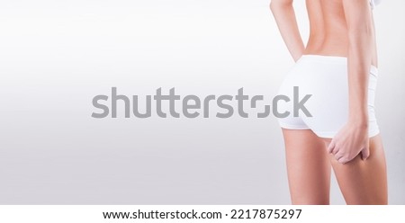 Perfect body shape on gray background.