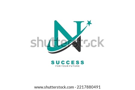 N logo star for branding company. letter template vector illustration for your brand.