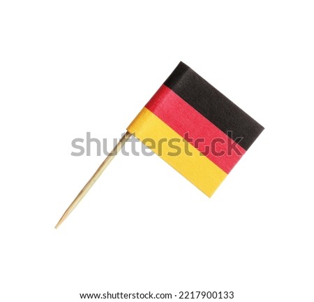Small paper flag of Germany isolated on white Royalty-Free Stock Photo #2217900133