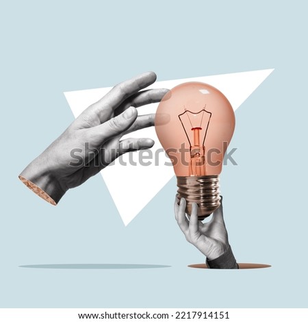 Creativity and new ideas in business. Art collage. Royalty-Free Stock Photo #2217914151