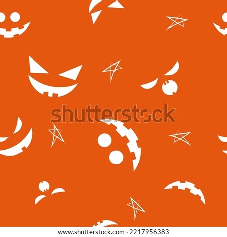 Vector. Seamless repeating cartoon face pattern. Thanksgiving, Halloween concept. Seasonal print for textiles, holiday background, gift wrapping, invitations. Autumn concept, plant compositions.