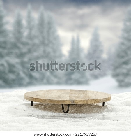 Winter background of free space and snow decoration. Landscape of mountains. 