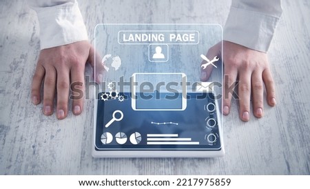 Online web business. Landing page. Internet, technology, Business Royalty-Free Stock Photo #2217975859