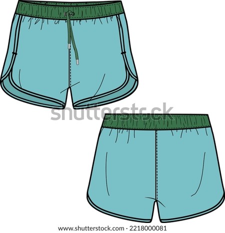 Boys Wear Shorts Sports and Casual Wear Vector Illustration Royalty-Free Stock Photo #2218000081
