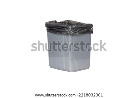 gray trash can on white background Royalty-Free Stock Photo #2218032301