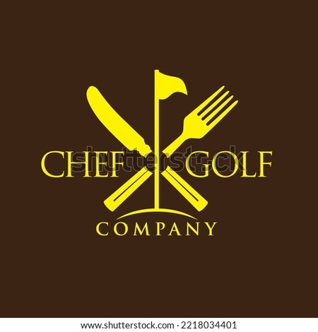 Chef golf vector vintage logo design