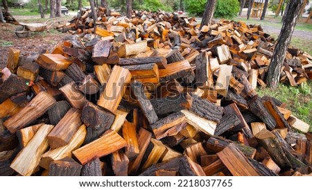Large pile of firewood ready to be burnt