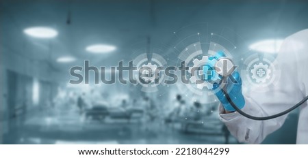 The concept of the provision of medical services and the mechanism for the treatment of diseases. Royalty-Free Stock Photo #2218044299
