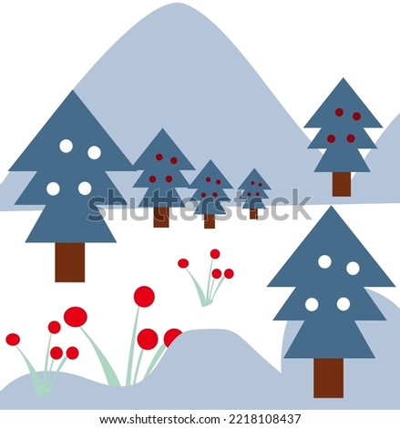 Christmas vector graphic illustration consisting of a christmas tree and a christmas background scene