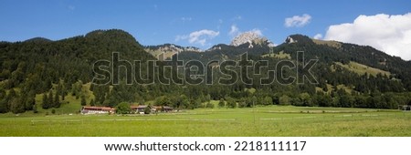 District Osterhofen, Bayrischzell, in the background Wendelstein, Mangfall mountains, Voralpen, Oberbayern, Bavaria, Germany Royalty-Free Stock Photo #2218111117