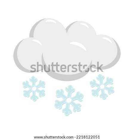 Cloud Snow Sign Emoji Icon Illustration. Winter Vector Symbol Emoticon Design Clip Art Sign Comic Style.