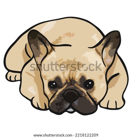 French Bulldog Pet Colored Drawing