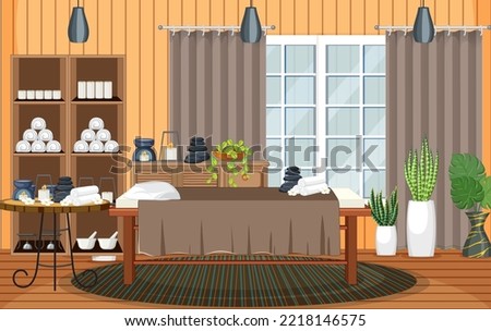 Interior Spa Room Scene illustration