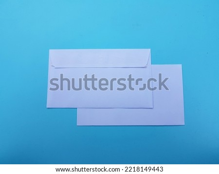 White envelope on a blue background.
