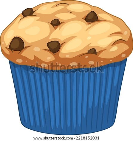 A chocolate muffin isolated illustration