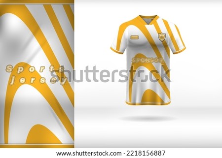 Orange white sports jersey template design