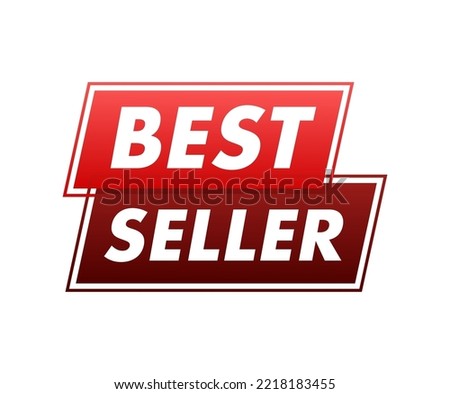 Best seller badge. Best seller golden label. Retail badge. Advertisement symbol. Vector stock illustration.