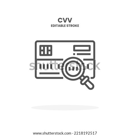 Credit Card CVV line icon. Vector illustration on white background. Editable Stroke and pixel perfect. You can use for web, app and more. Royalty-Free Stock Photo #2218192517