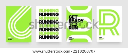 Vector layout template design for run, championship or sports event. Poster design with abstract running track on stadium with lane. Design for flyer, poster, cover, brochure, banner or any layout. Royalty-Free Stock Photo #2218208707