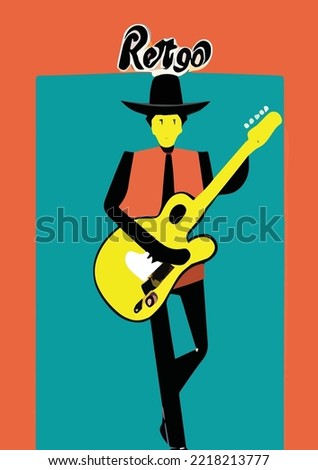 Fashion In Style Pop Art On Abstract Musical Background. Colorful Jazz Poster With Contrabass And Saxophone Royalty Free SVG, ClipArt's, Vectors, And Stock Illustration