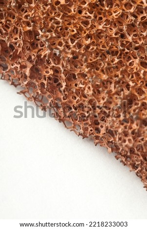 The texture of the synthetic metal foam (Metal sponge)