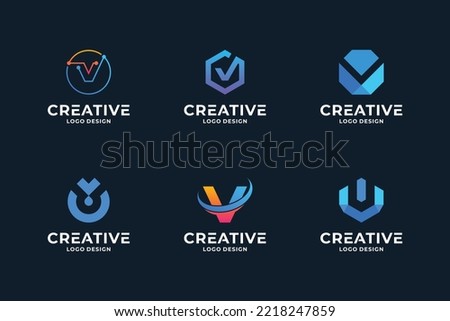 Collection of letter V logo design. Letters V logo symbol vector template.