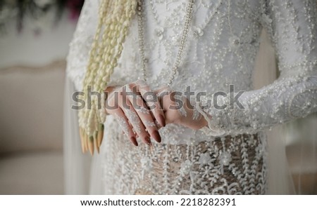 Indonesian bride hands picture. Close up hand's bride. 