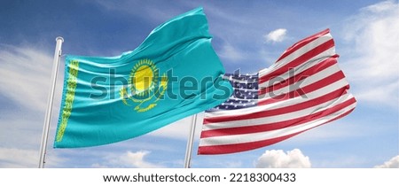 kazakhstan and us flag together