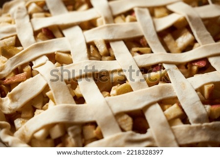 Close-up photo of raw apple pie. the concept of home baking.