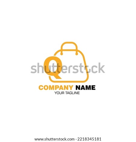 Vector shopping logo design illustration. bag combined with the concept of the letter Q.