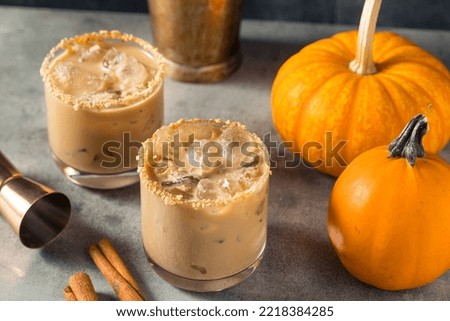 Pumpkin Spice White Russian Cocktail with Vodka