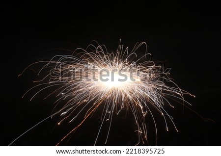 Long Exposure fireworks sparkling circles during the Diwali festival in India.