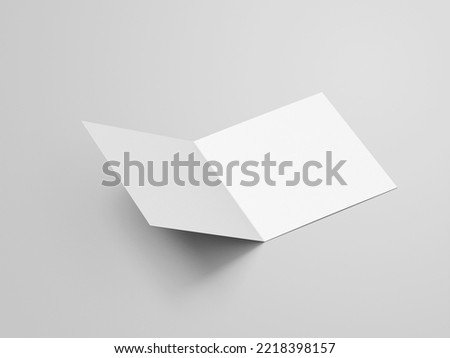 Square brochure or leaflet mockup designs with grey background Royalty-Free Stock Photo #2218398157