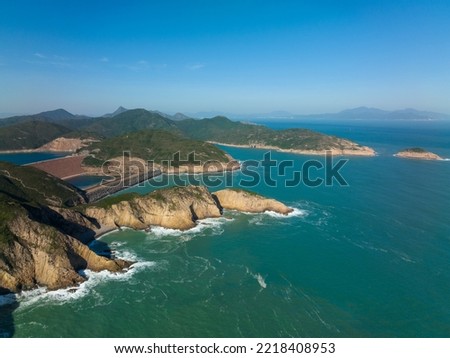Top view of Hong Kong Sai kung high island reservoir