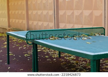 outdoor table tennis table in the park. High quality photo