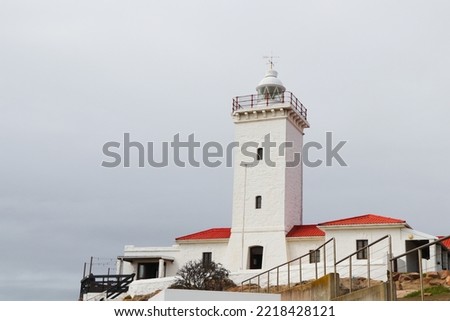 White Lighthouse Building At Cape St. Blaize With Overcast Sky