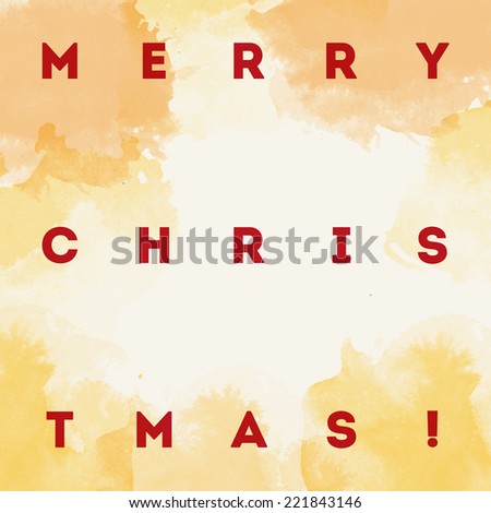 Vector Christmas greeting card with old stained yellowish grungy paper background