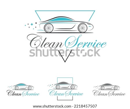 Triangle Car Logo Silhouette Clean Service with Variations Design