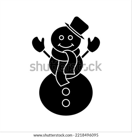 snowman icon. Happy winter snowman line art icon. Vector concept illustration for design.