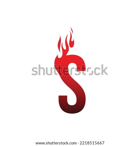 s letter uppercase fire flame hot logo vector icon illustration
