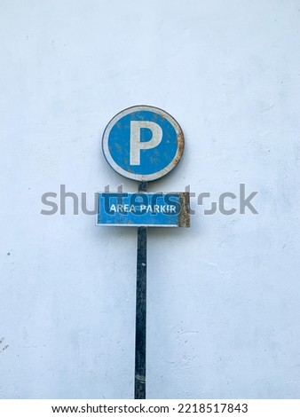 parking area signboard white background