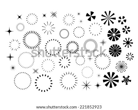 Sparkles and Starbursts set Royalty-Free Stock Photo #221852923