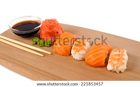 Sushi on a light background