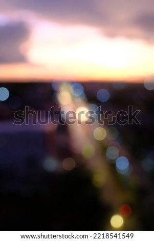 A blurry sunset view at rooftop, Indonesia