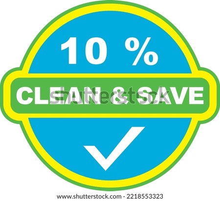 save and clean percent vector illustration