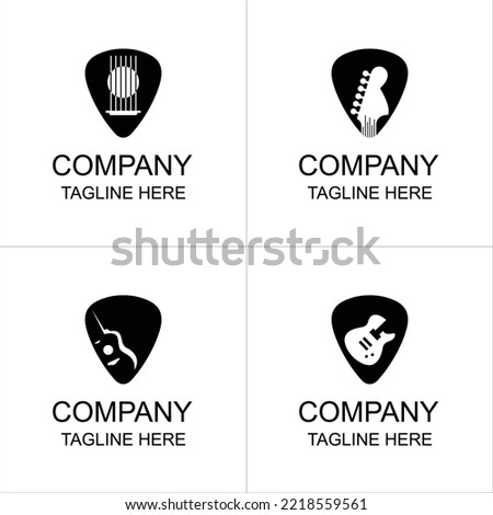 a collection of guitar and music theme logos for businesses, companies and brands