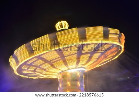 Carousel attraction Long Exposure Motion colorfull light painting