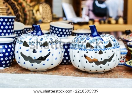 halloween pumpkin ceramic candle holder